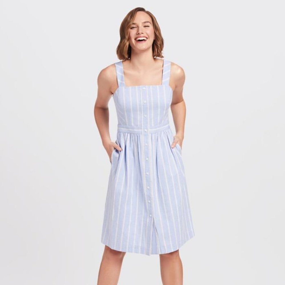 Draper James Size 4 Striped Button Front Dress